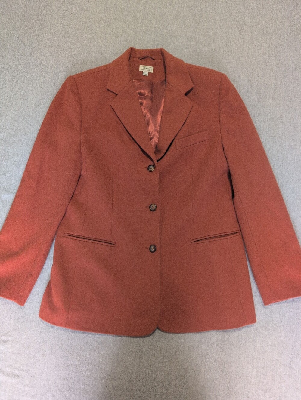 L.L.Bean women's rust wool blazer size 14 R